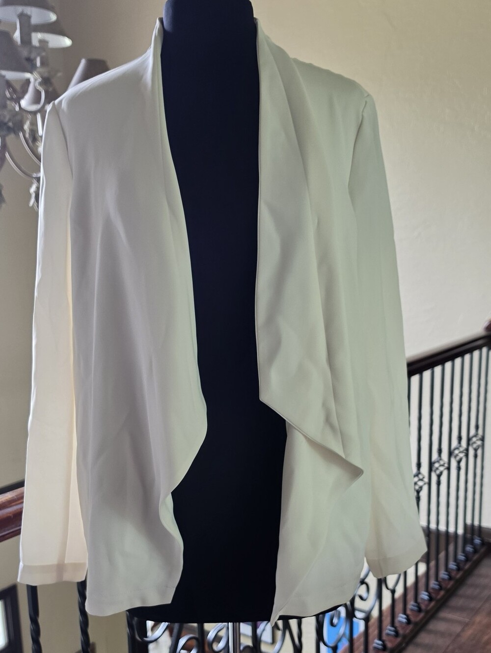 Express Black and White Open-Front Blazer